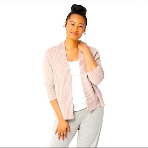 Barefoot Dreams Sweaters - Barefoot Dreams CozyChic Lite Ribbed Shrug Cardigan Blush Pink Size 2X